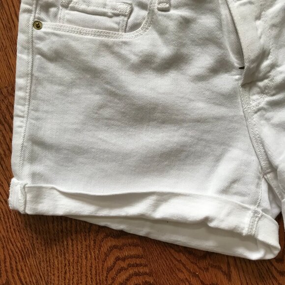 Frame Le Cut Off Denim Jean Shorts Womens 24 White Blanc Mid Rise Cuffed LC5711 - Picture 8 of 11